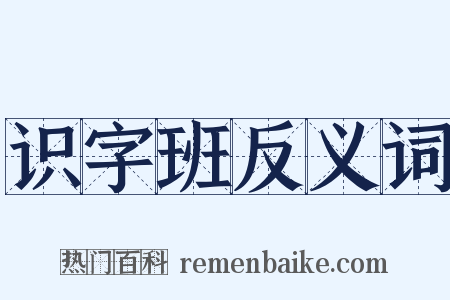 识字班反义词是什么意思的图片